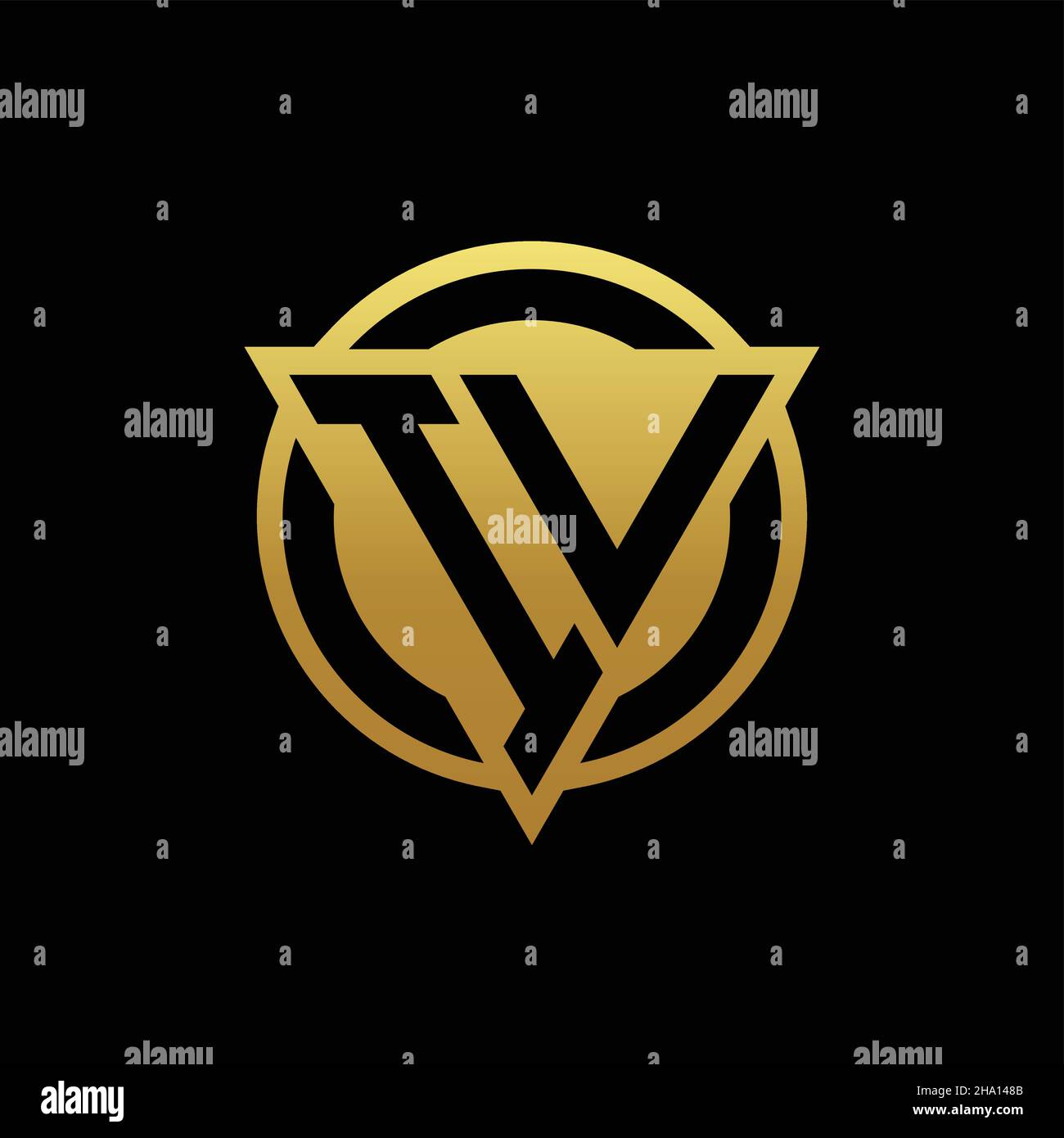 IV logo monogram with triangle shape and circle rounded style isolated