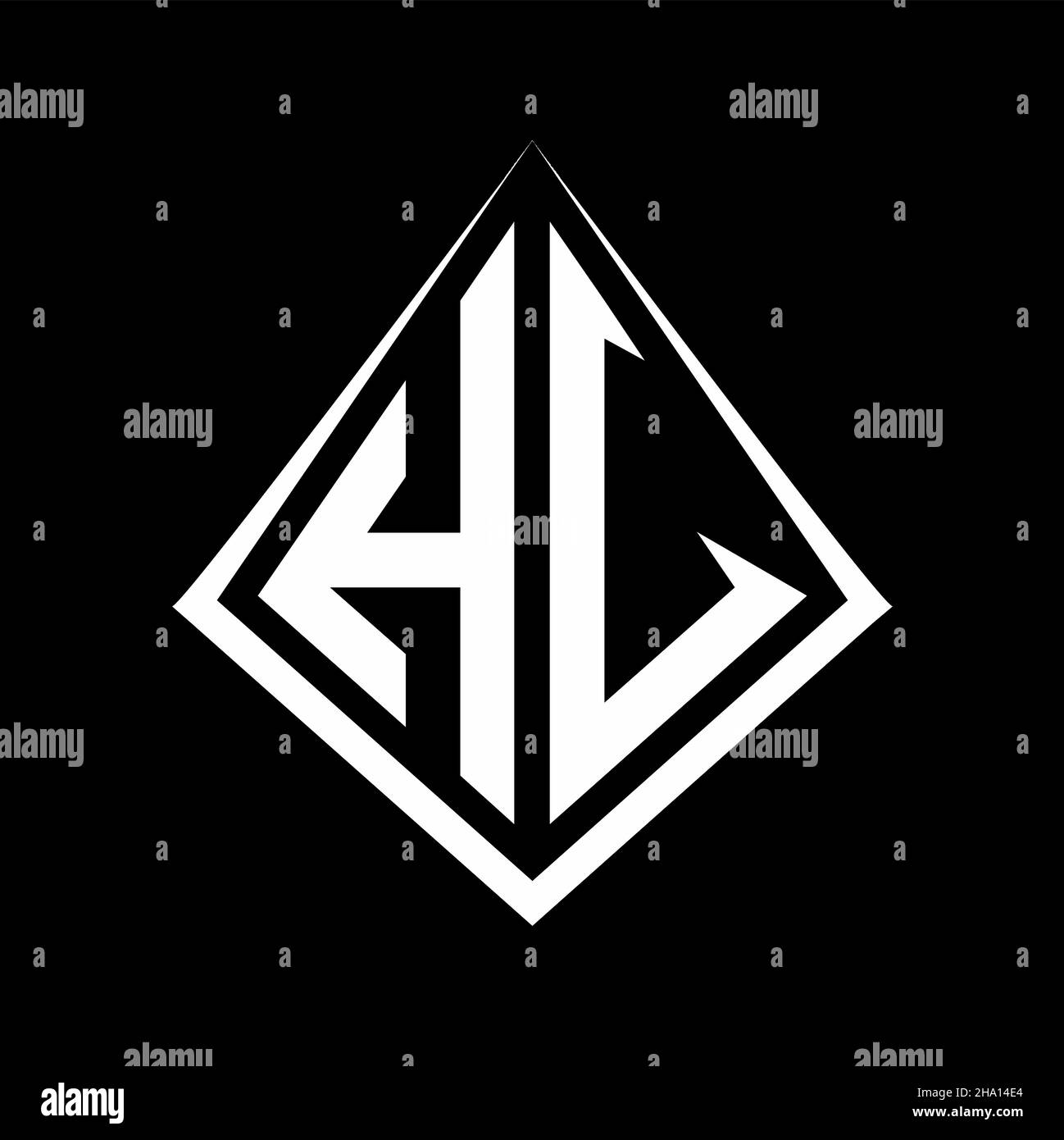 HV logo letters monogram with prisma shape design template vector icon ...