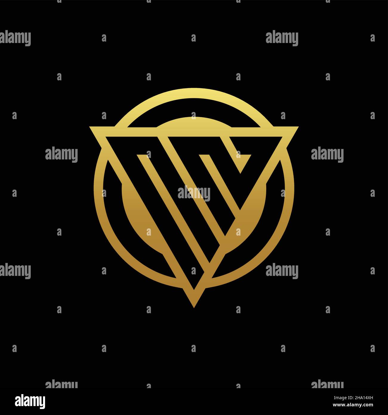 NN logo monogram with triangle shape and circle rounded style isolated ...