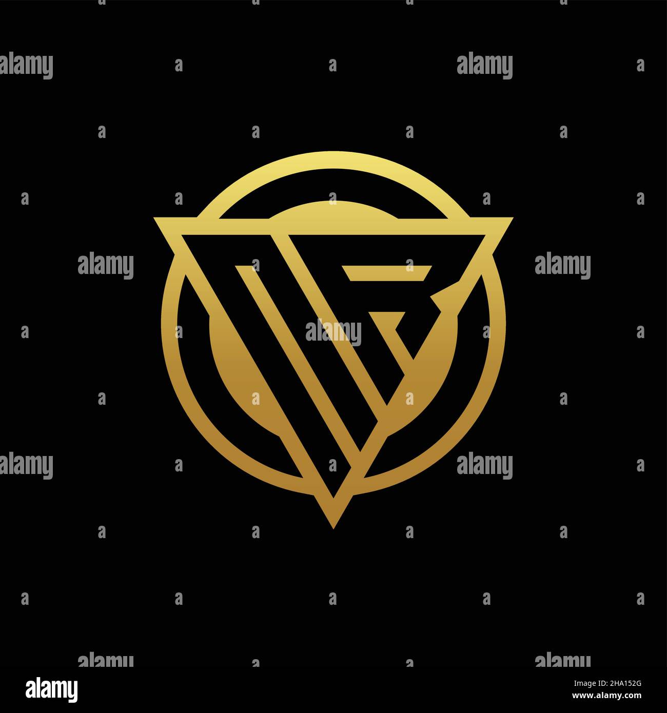 NR logo monogram with triangle shape and circle rounded style isolated ...