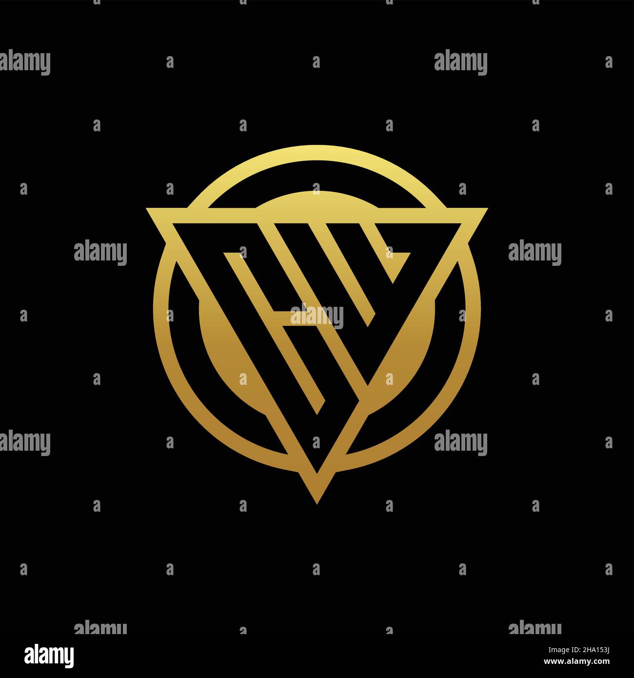 CW logo monogram with triangle shape and circle rounded style isolated ...