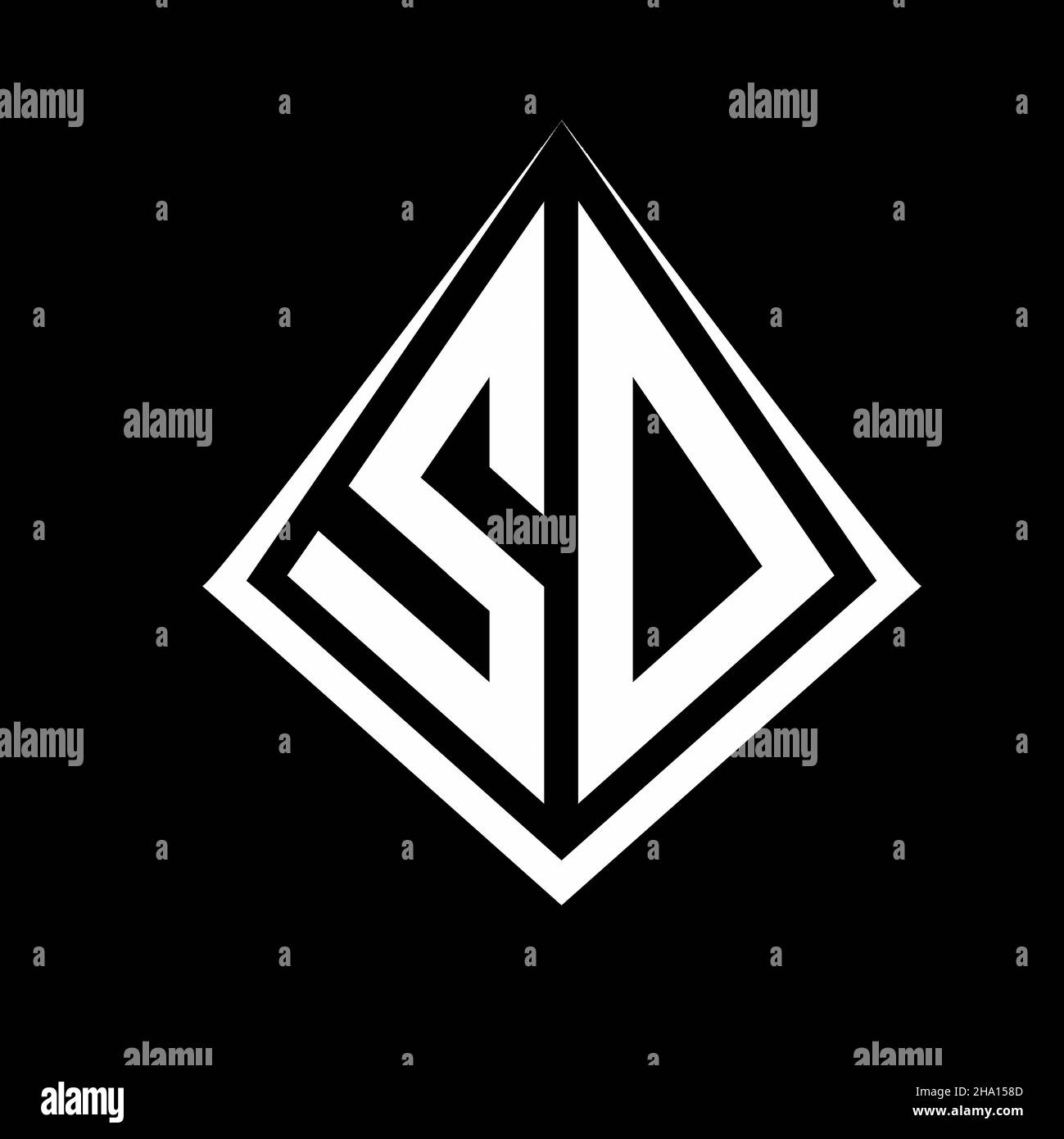 SO logo letters monogram with prisma shape design template vector icon modern Stock Vector