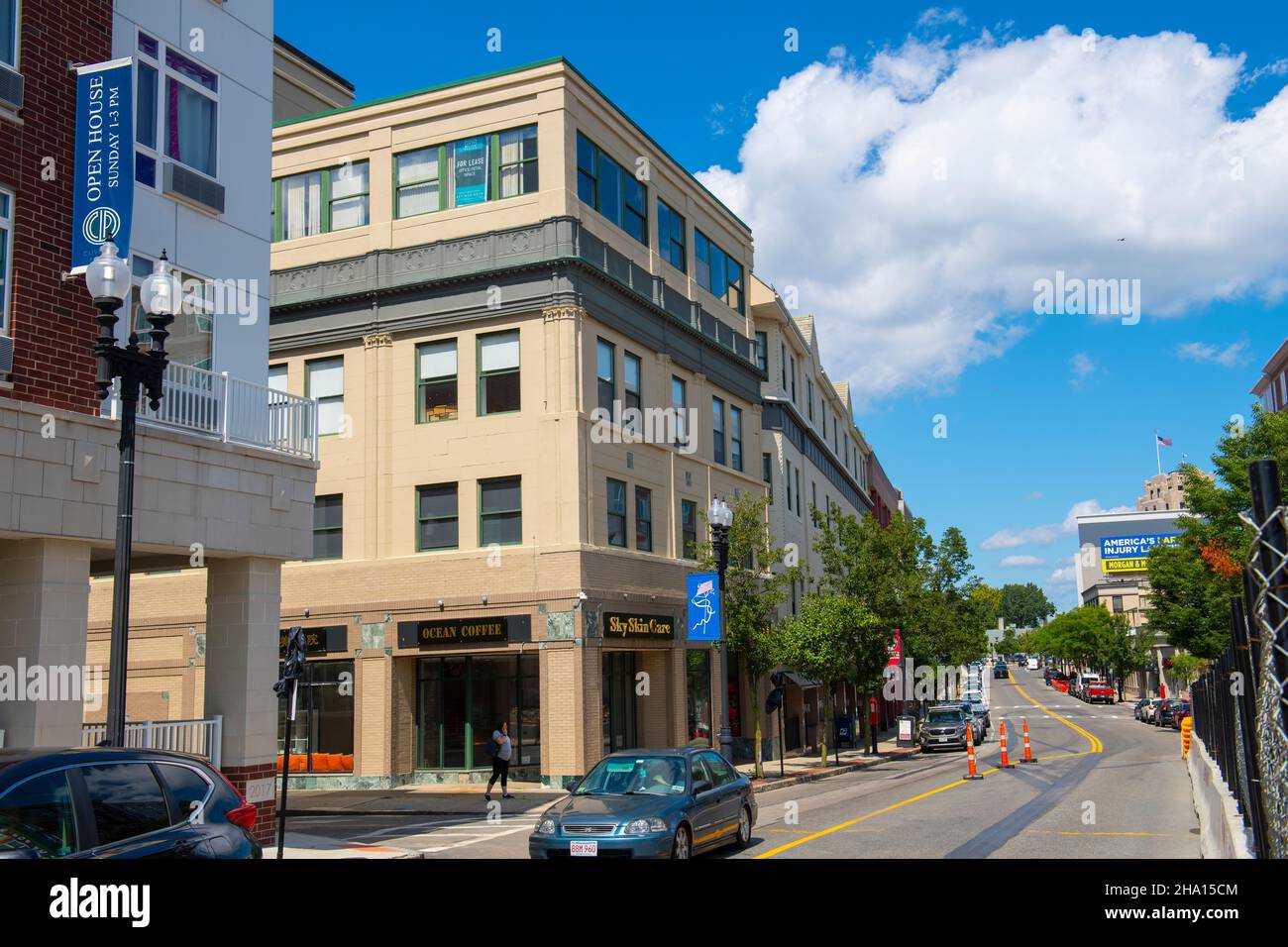 Historic commercial buildings on Hancock Street at Cliveden Street in