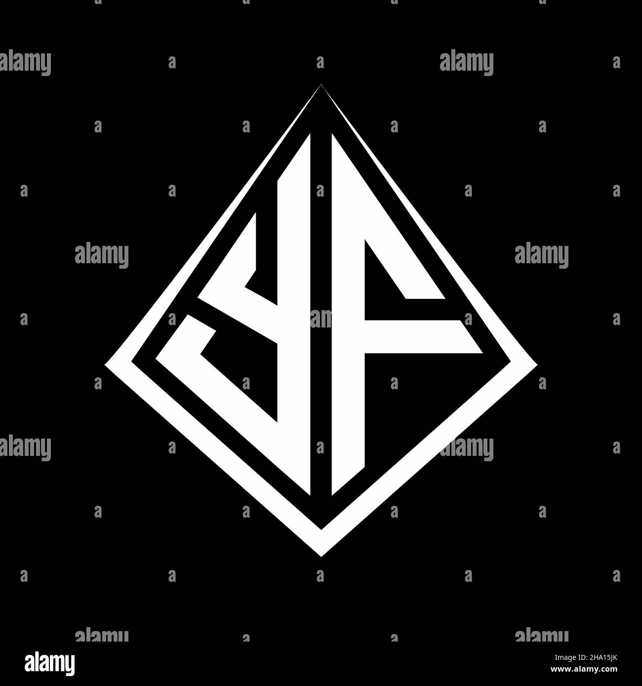 YF logo letters monogram with prisma shape design template vector icon ...