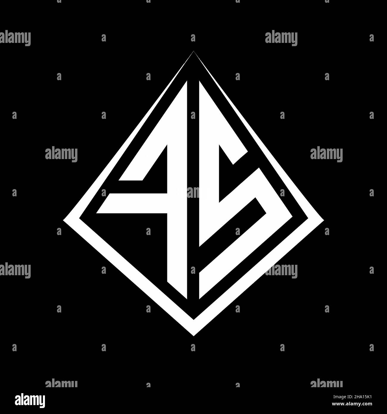 FS logo letters monogram with prisma shape design template vector icon ...