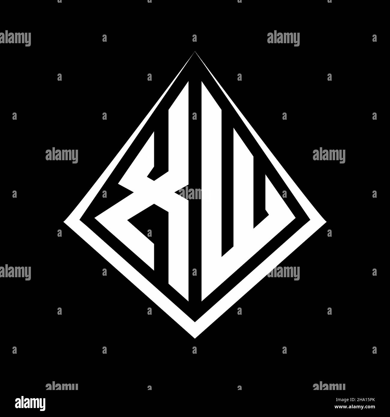 XW logo letters monogram with prisma shape design template vector icon modern Stock Vector