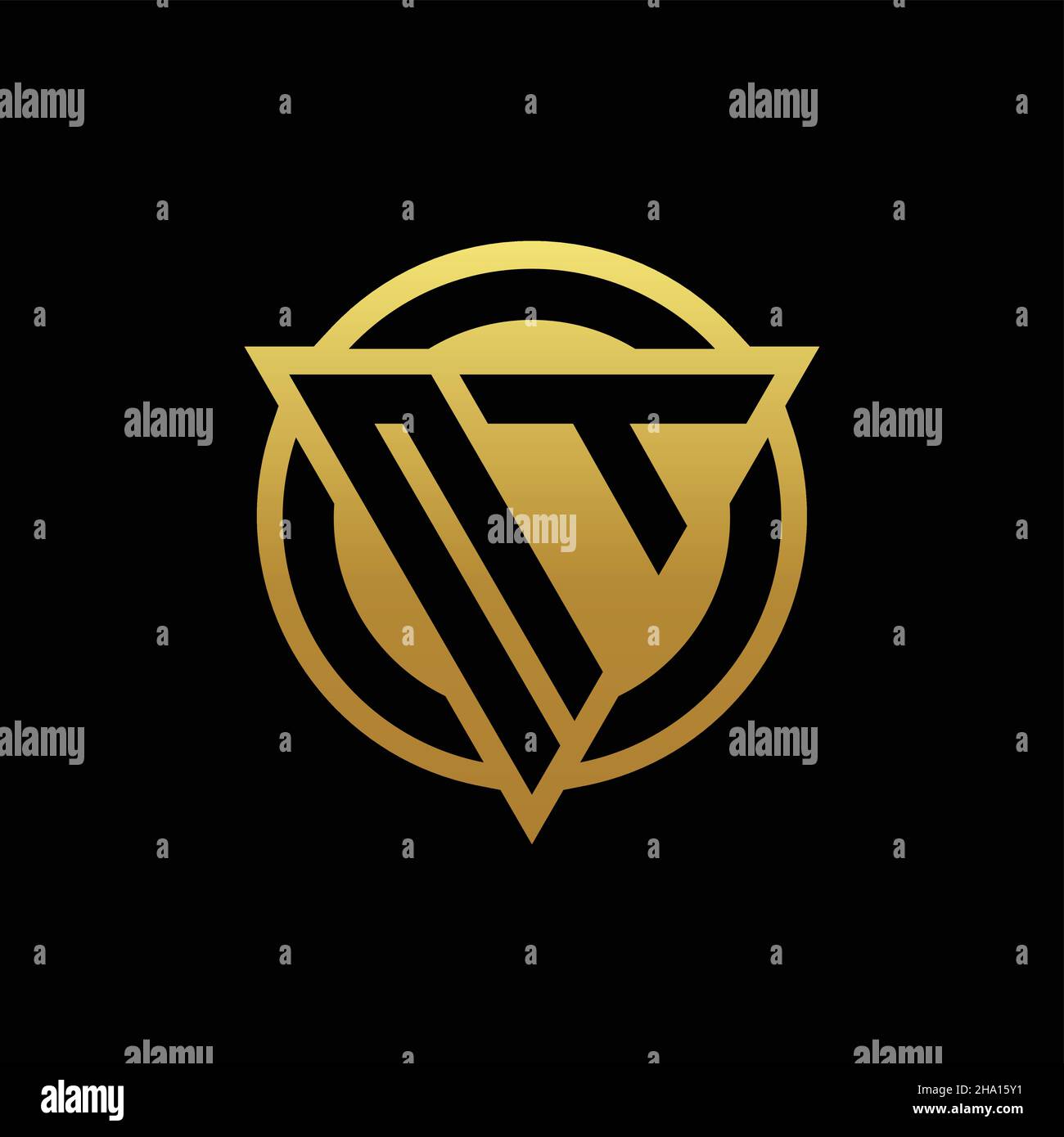 NT logo monogram with triangle shape and circle rounded style isolated ...