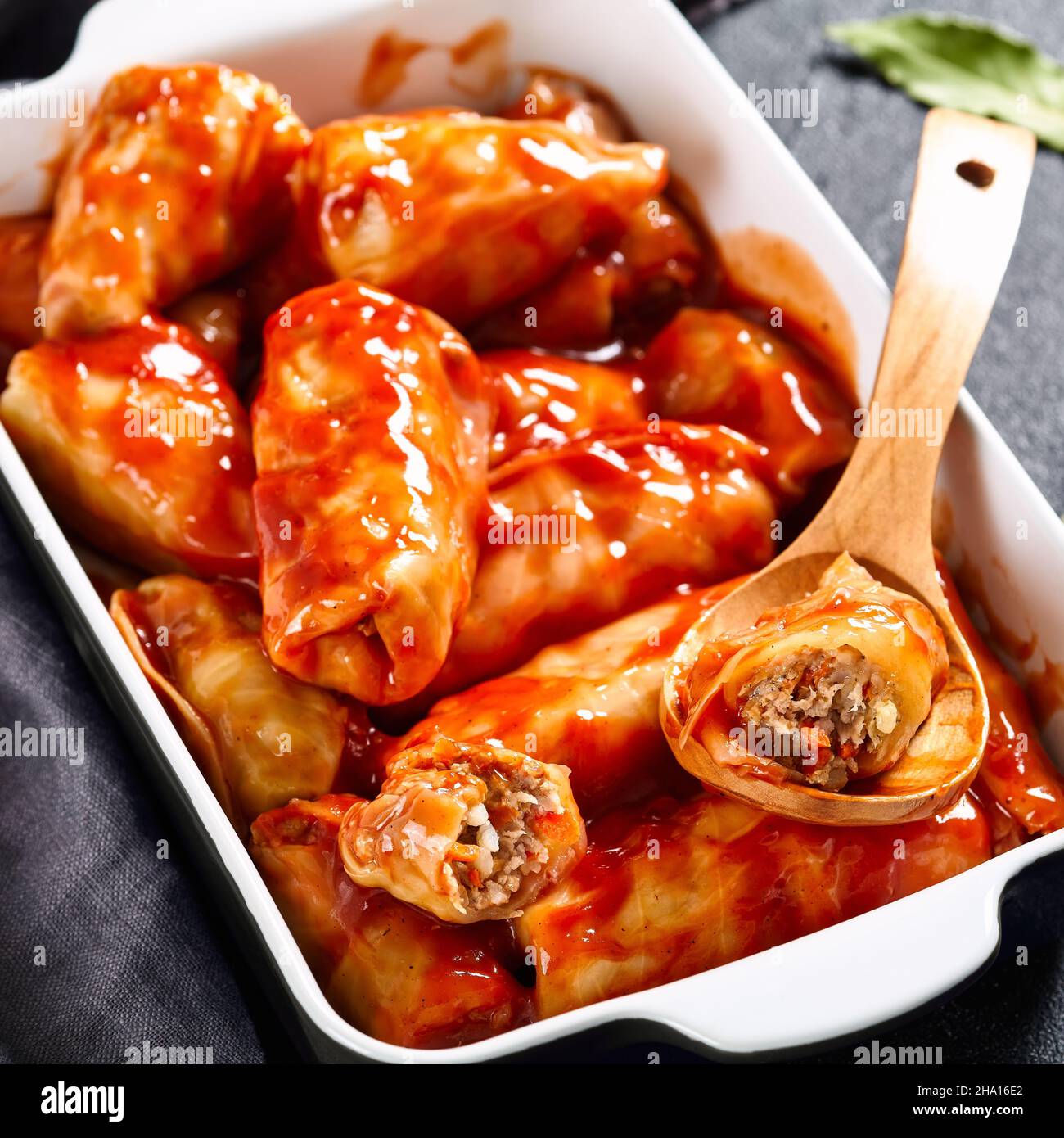 Ukrainian golubtsi are cabbage rolls stuffed with ground meat and rice