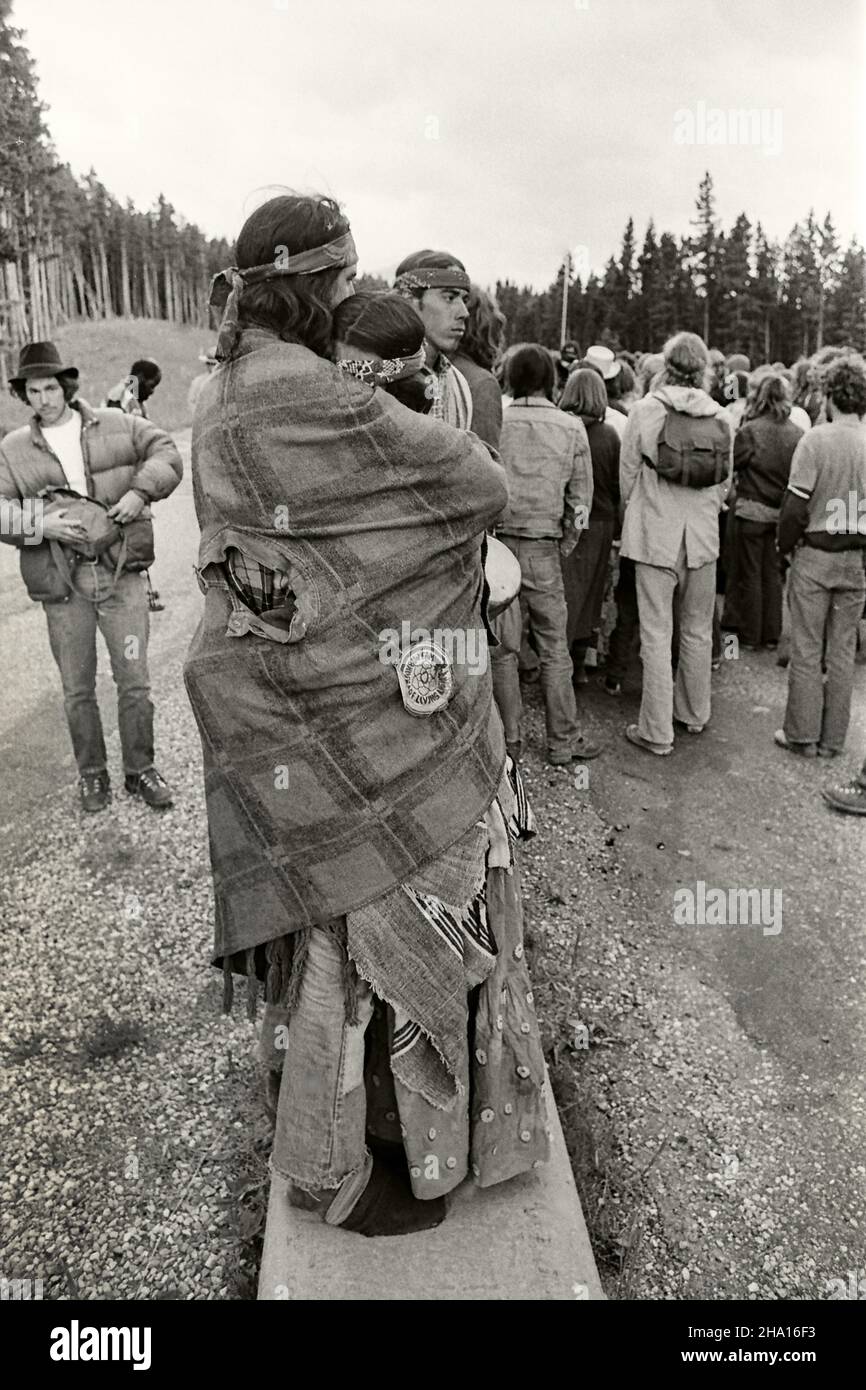 The Rainbow Family gathers at the Chief Mountain International Border