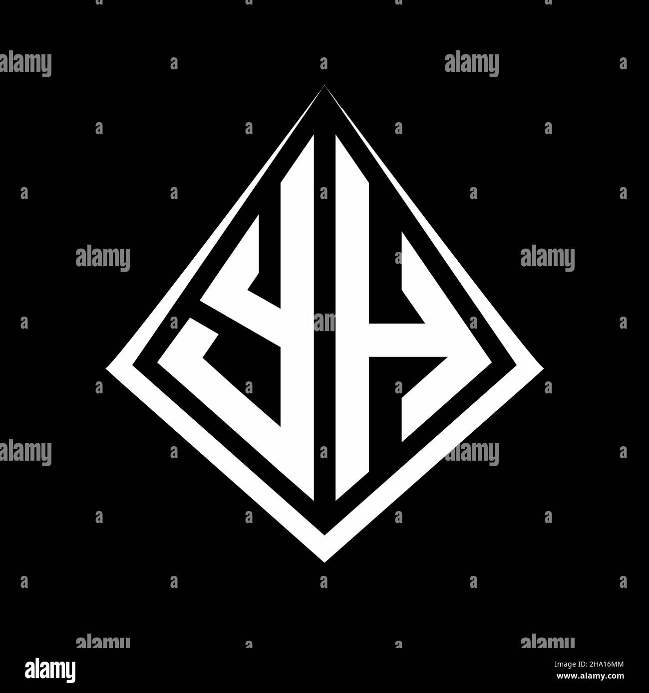 YH logo letters monogram with prisma shape design template vector icon ...