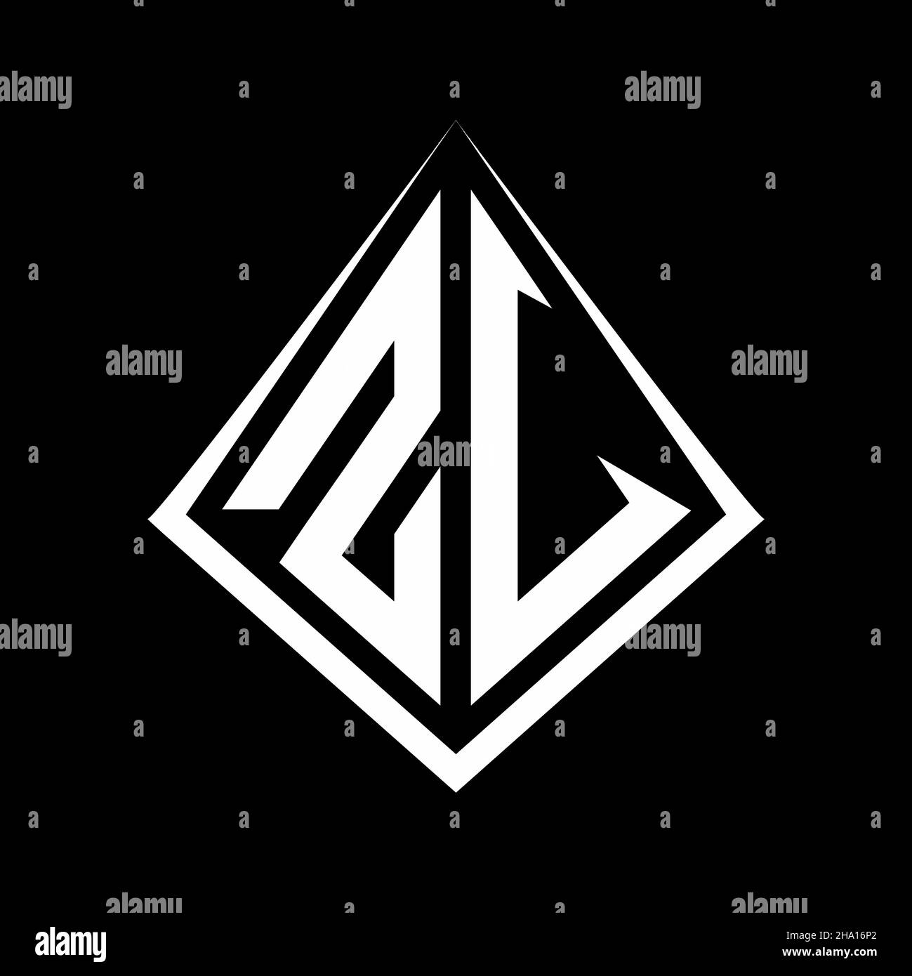 ZV logo letters monogram with prisma shape design template vector icon ...