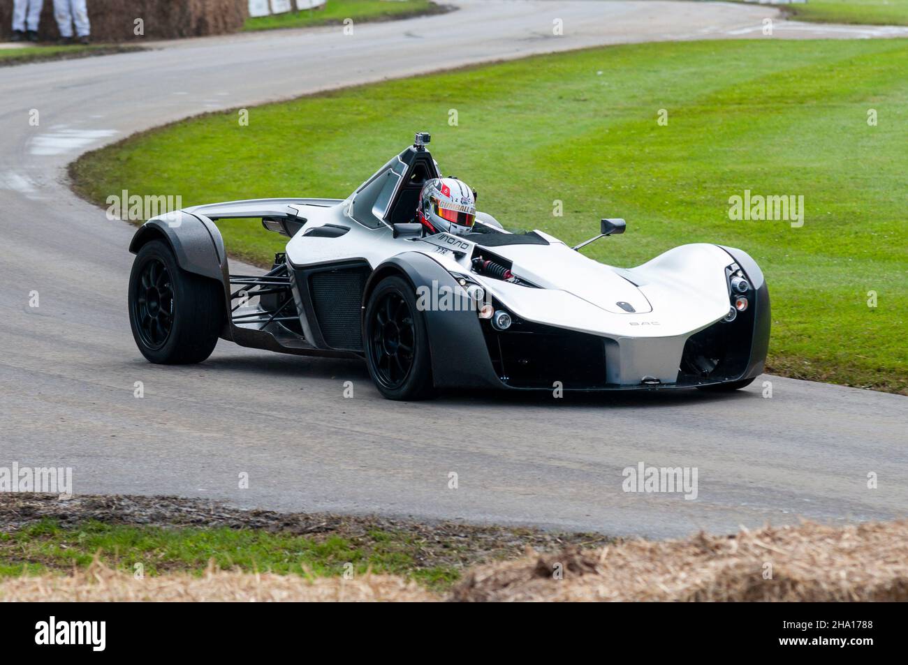 BAC Mono driving up the hill climb at the Goodwood Festival of Speed 2016. Motor sport and car event. Briggs Automotive Company Stock Photo