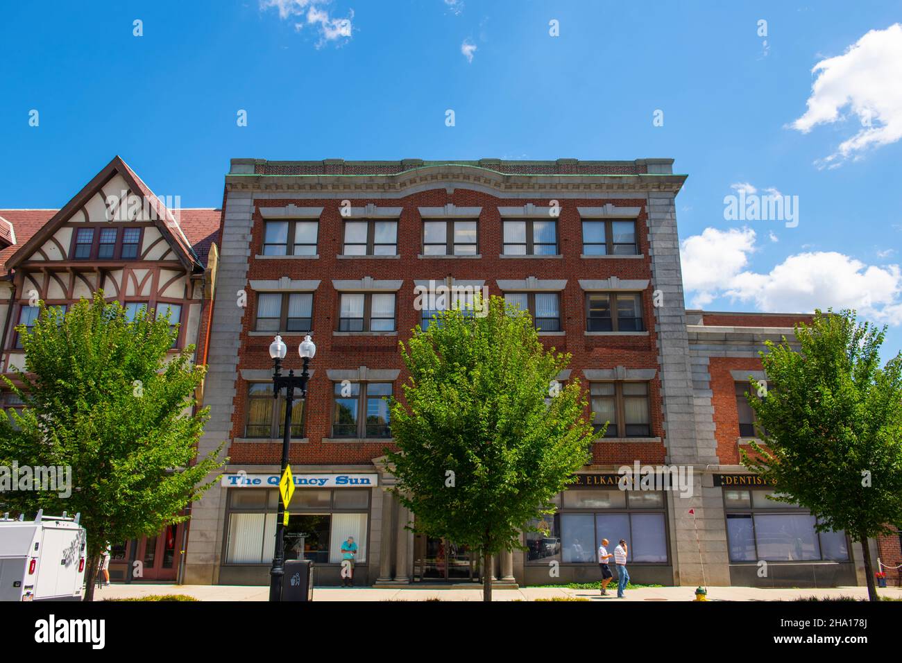 Historic commercial buildings at 1372 Hancock Street in Quincy ...