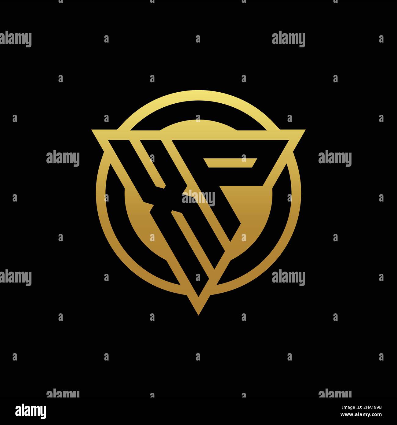 XP logo monogram with triangle shape and circle rounded style isolated ...