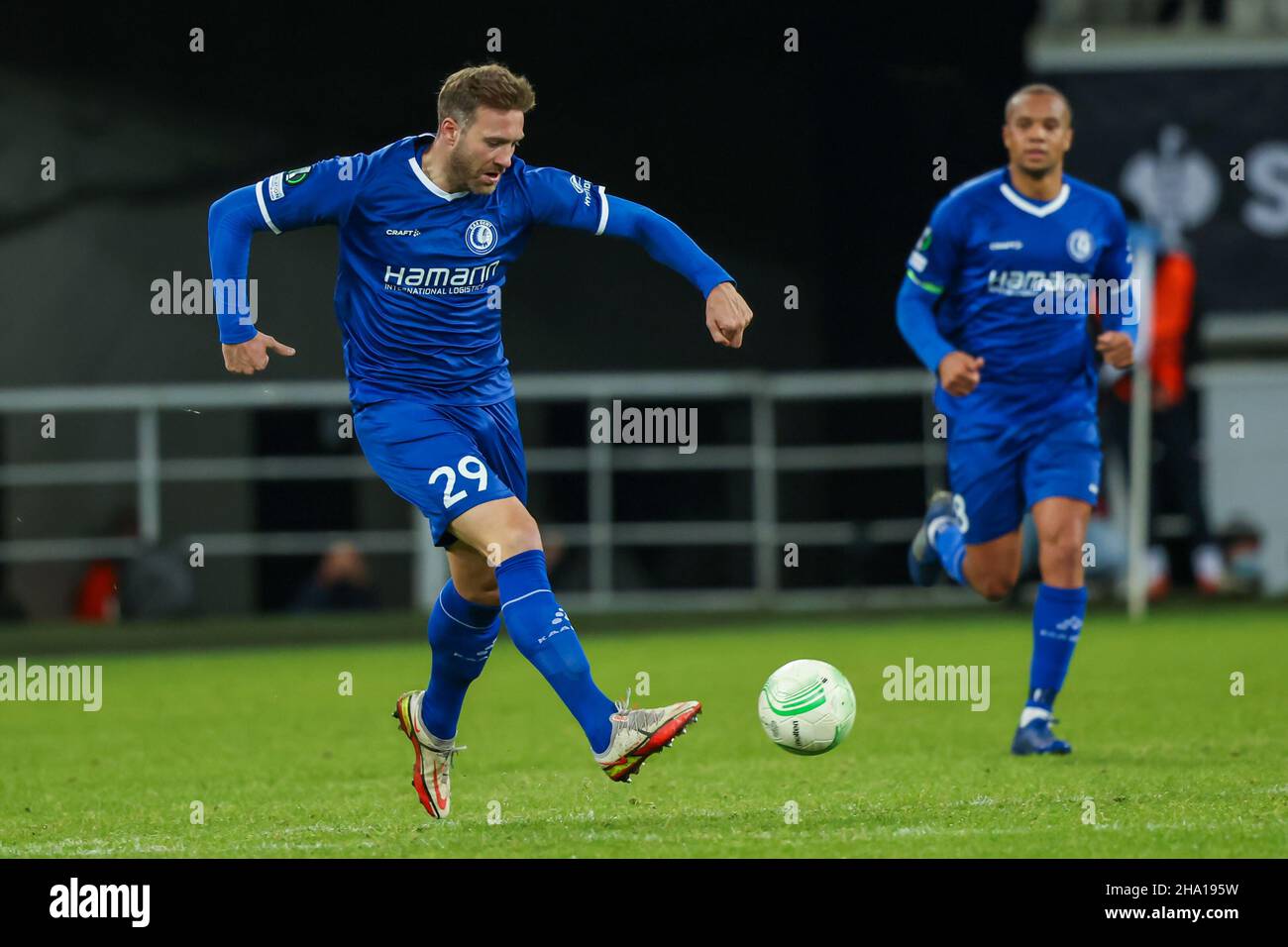 GENT, BELGIUM - JANUARY 9: Laurent Depoitre of KAA Gent during the UEFA Europa Conference League Group stage match between KAA Gent and FC Flora Tallinn at Ghelamco Arena on January 9, 2021 in Gent, Belgium (Photo by Geert van Erven/Orange Pictures) Stock Photo