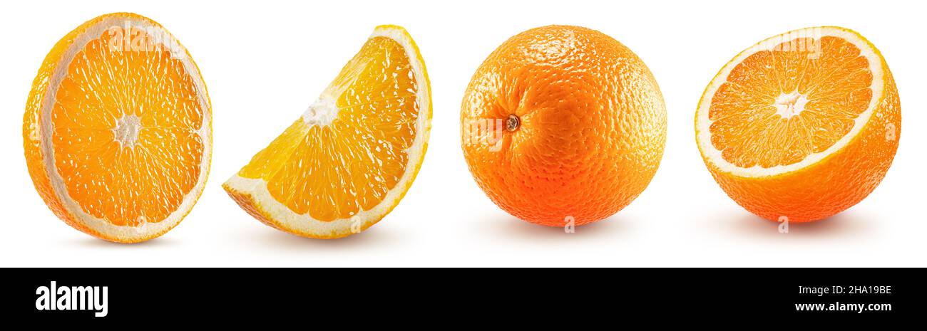 collection of oranges isolated on a white background Stock Photo - Alamy