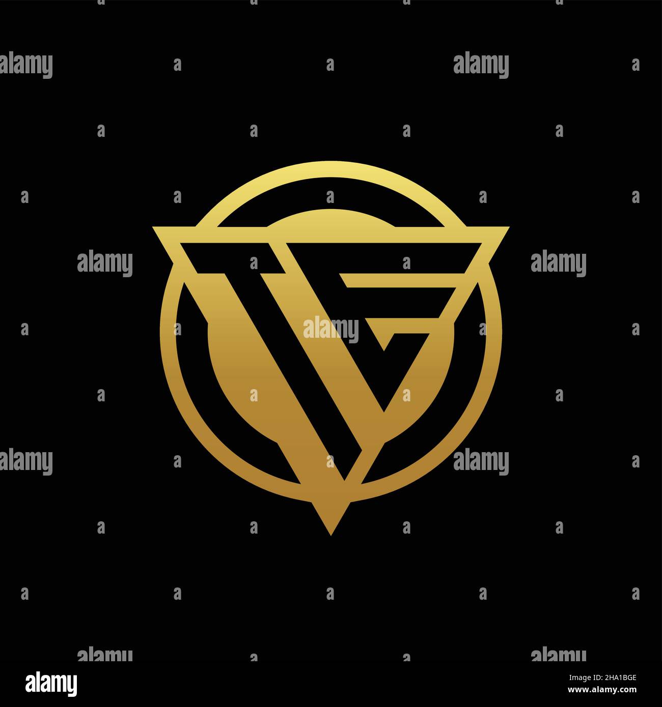 TE logo monogram with triangle shape and circle rounded style isolated ...