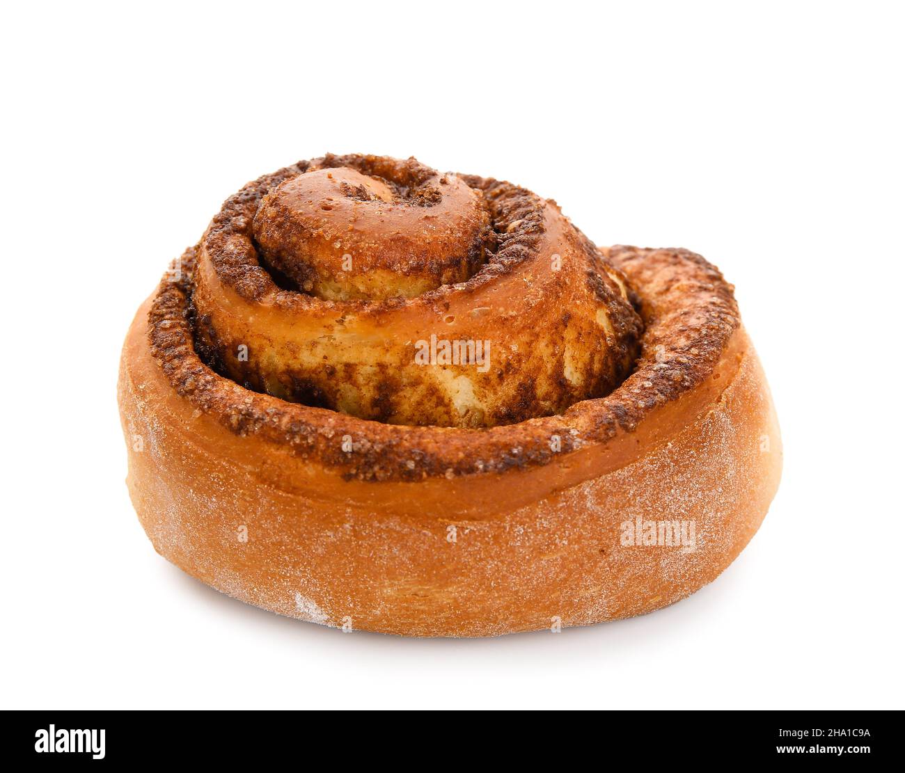 Tasty cinnamon roll on white background Stock Photo - Alamy