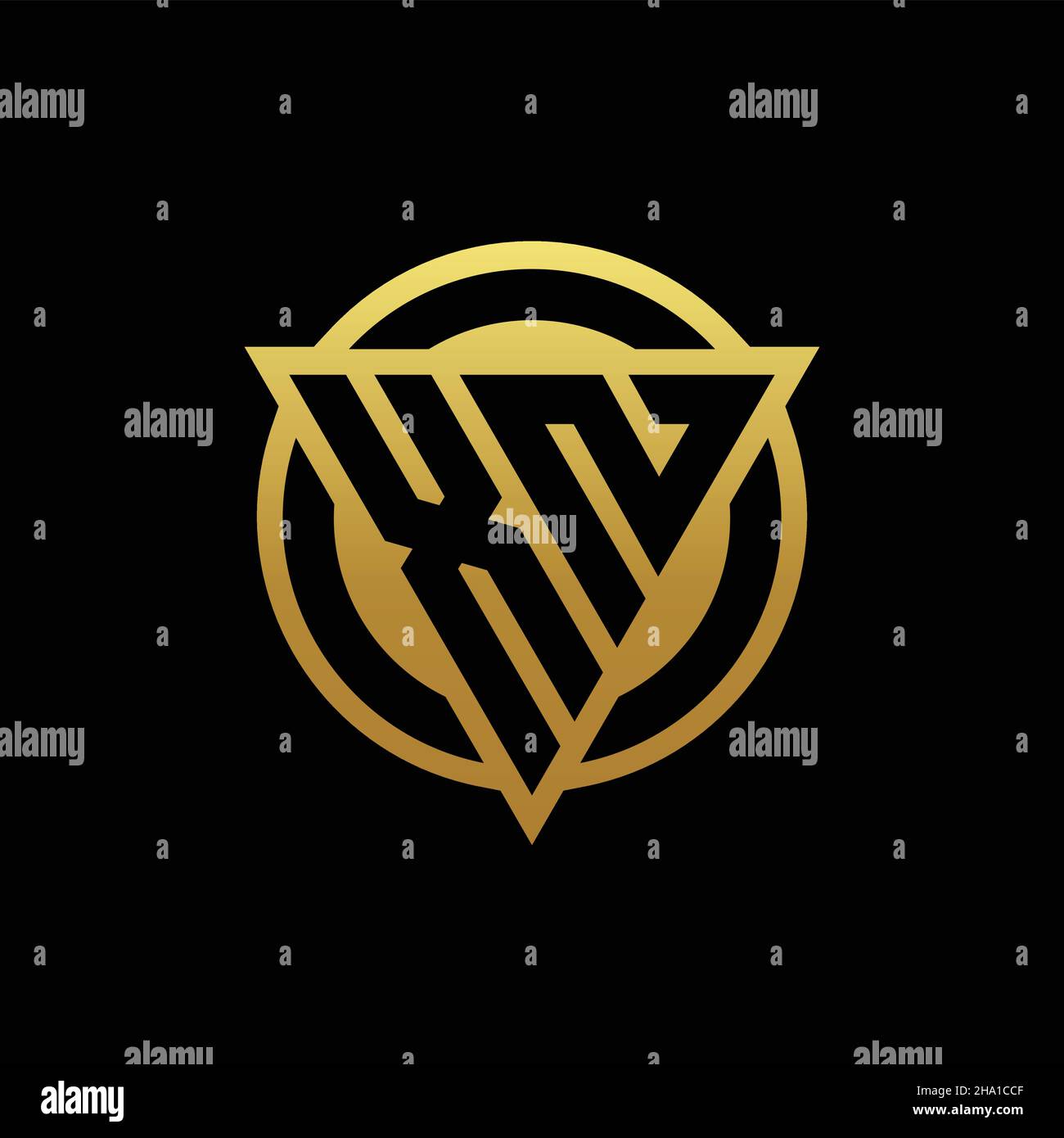 XN logo monogram with triangle shape and circle rounded style isolated ...