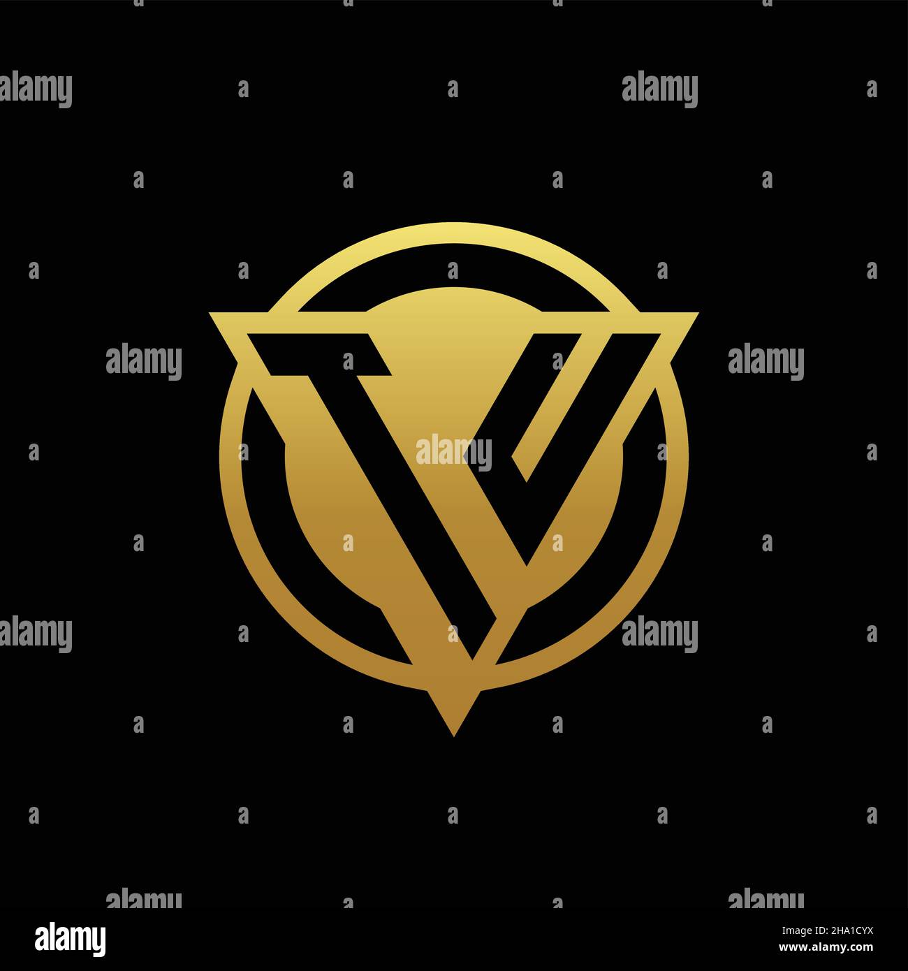 TU logo monogram with triangle shape and circle rounded style isolated ...