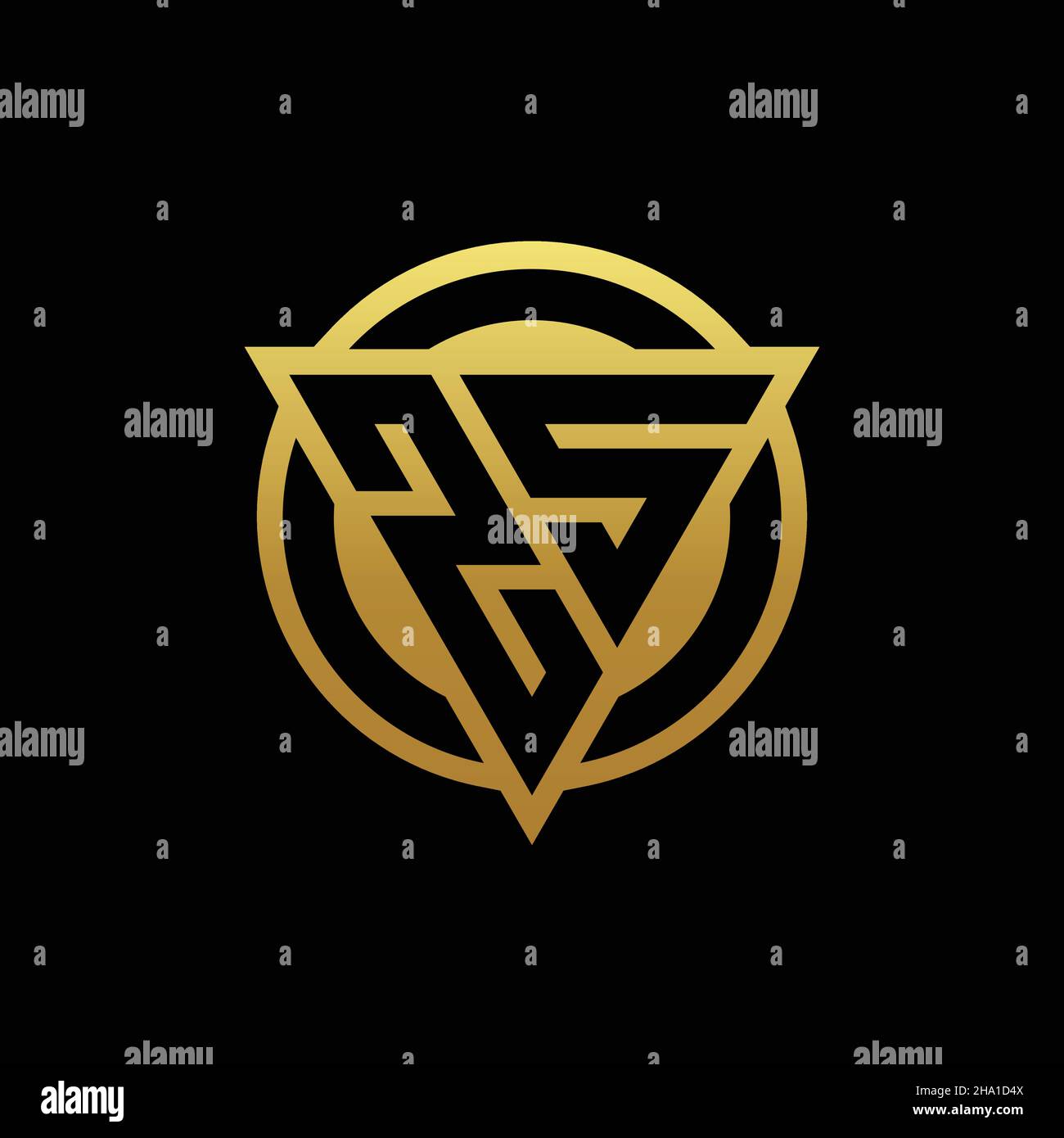 ZS logo monogram with triangle shape and circle rounded style isolated ...