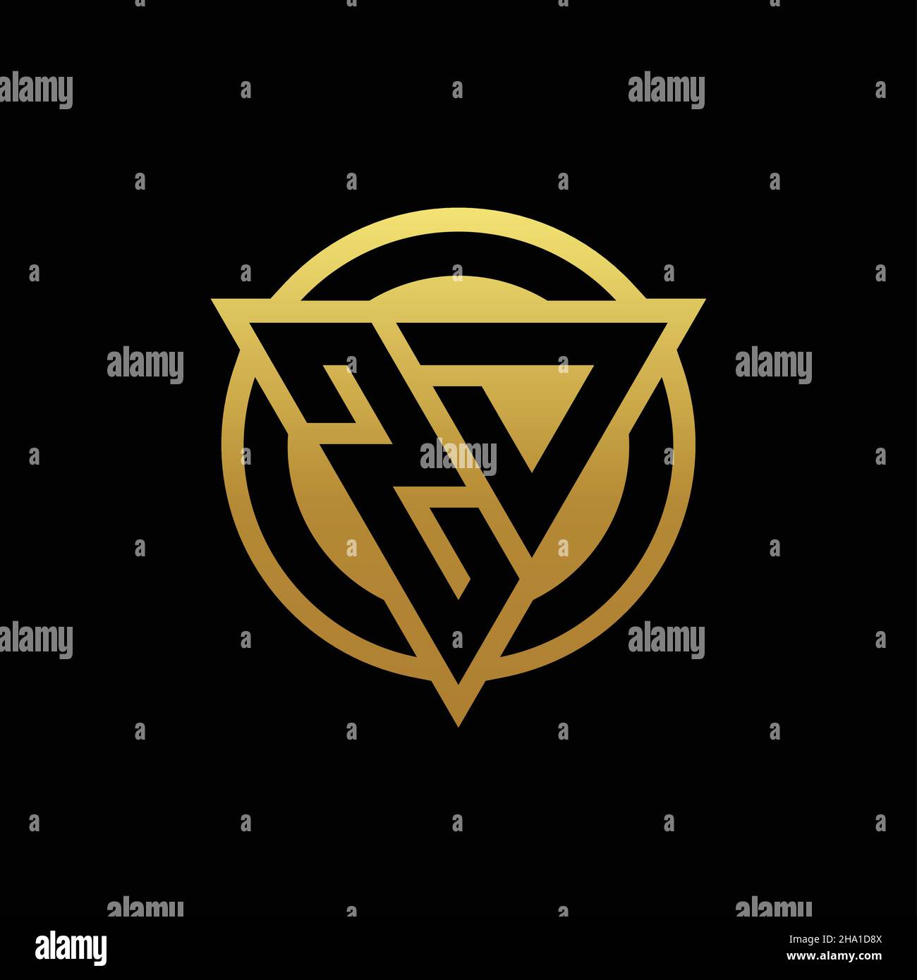 ZD logo monogram with triangle shape and circle rounded style isolated ...