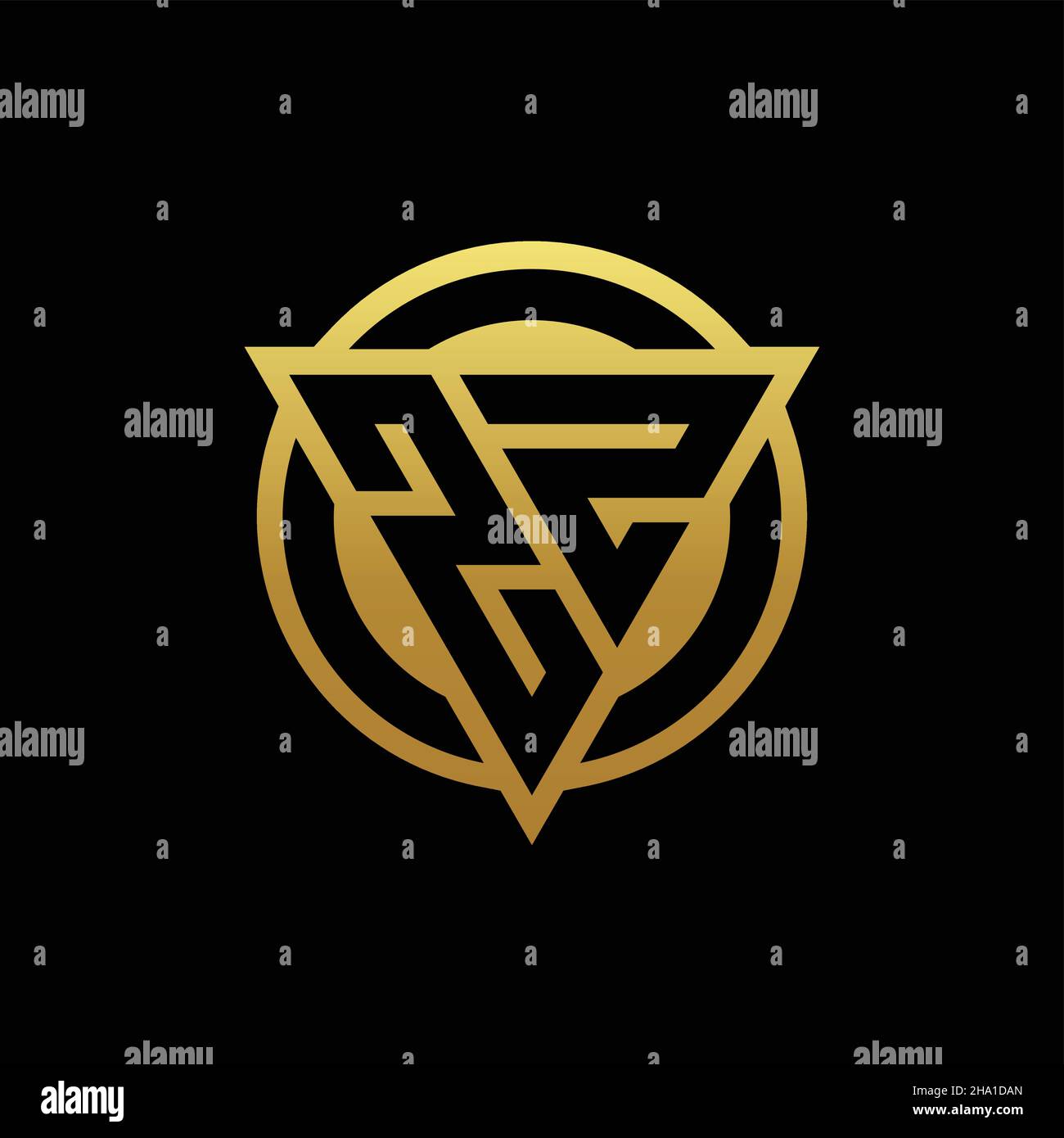 ZZ logo monogram with triangle shape and circle rounded style isolated ...