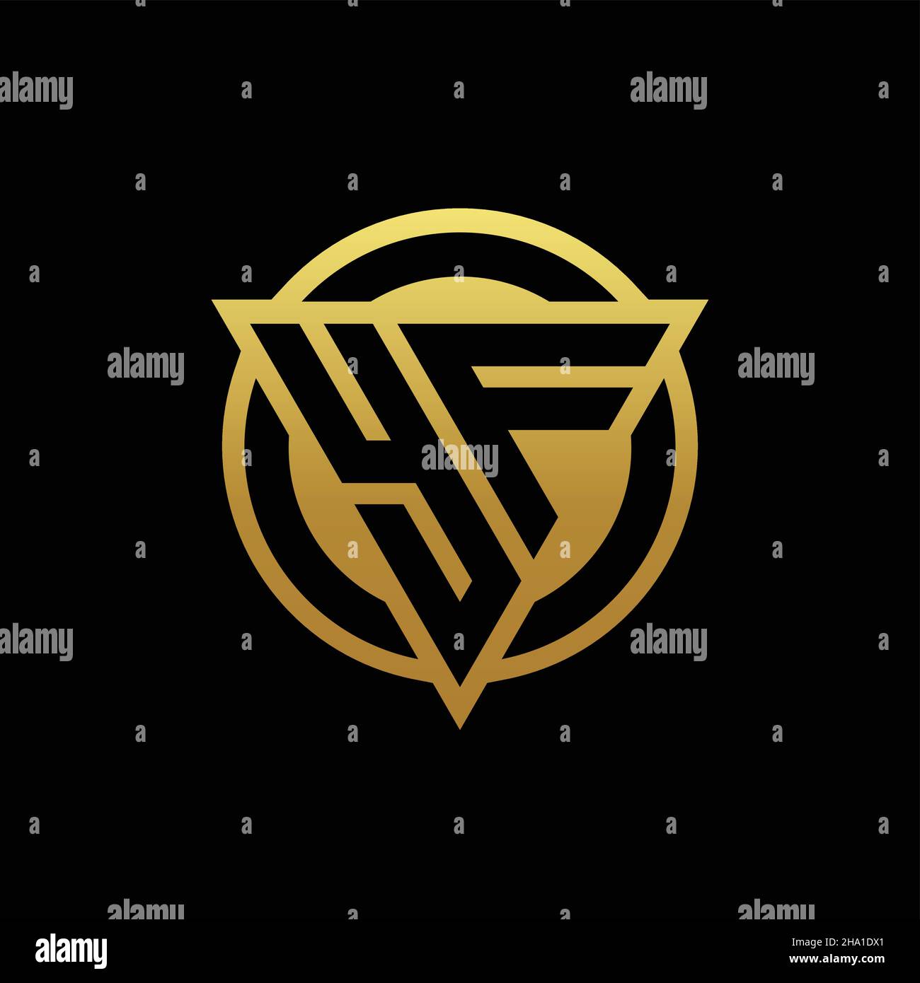 YF logo monogram with triangle shape and circle rounded style isolated ...