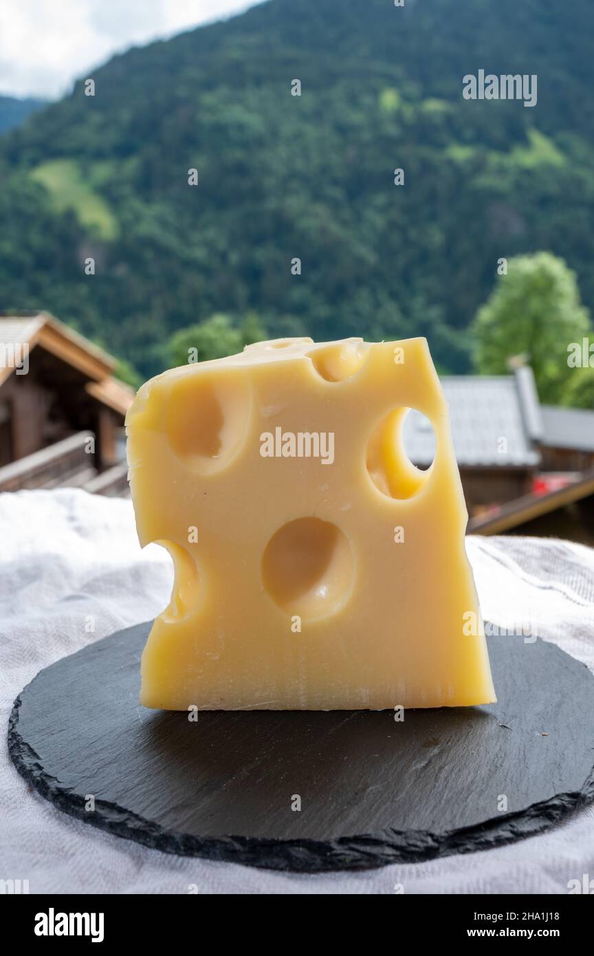 Cheese collection, French cow cheese emmental and french mountains