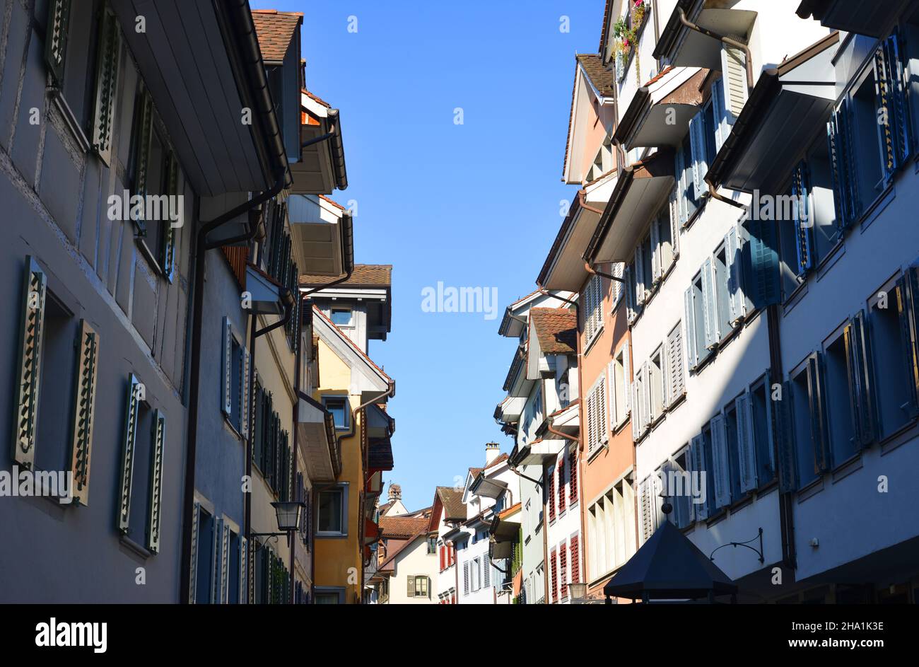 Zug, Switzerland, typical houses inside the city center Stock Photo Alamy