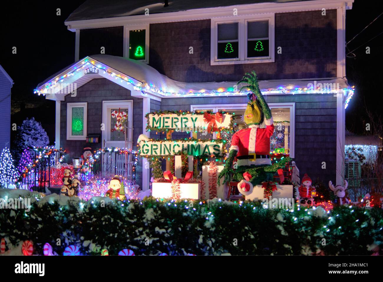 Grinch themed christmas house Clearance