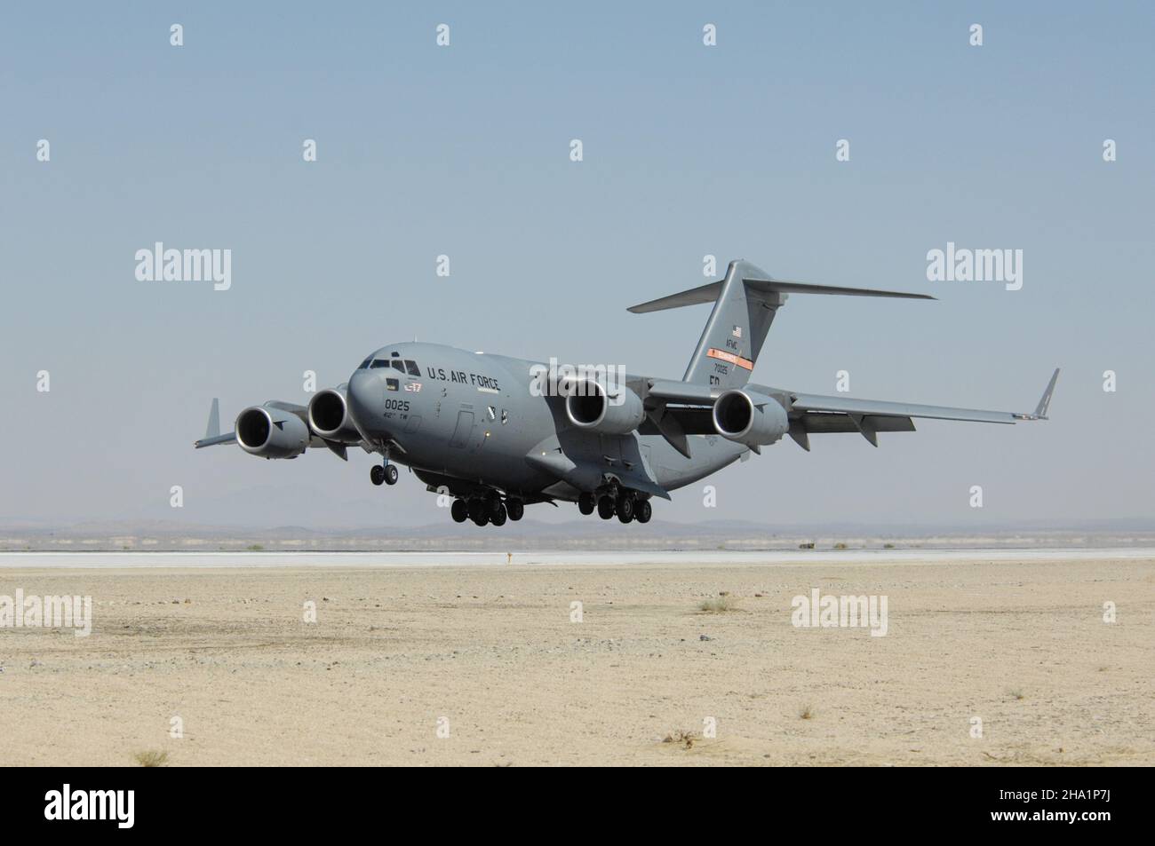 United States Air Force C17 landing at Edwards Air Force Base in the