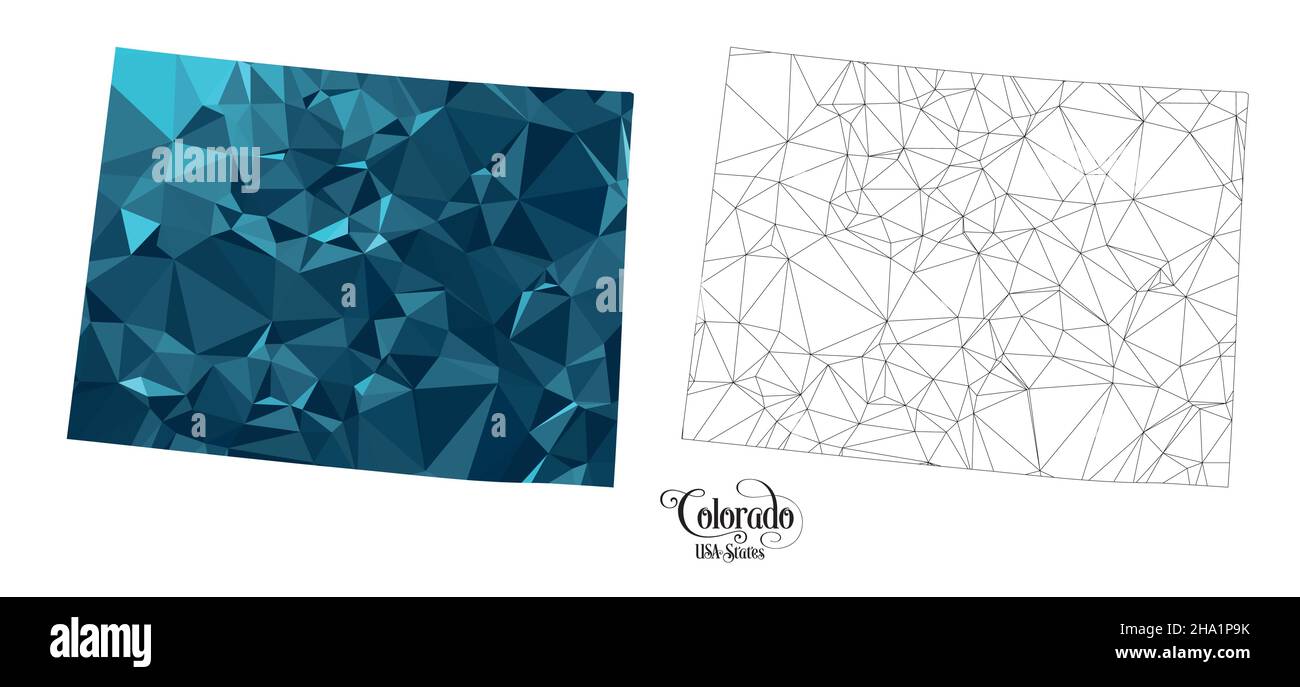 Low Poly Map of Colorado State (USA). Polygonal Shape Vector ...