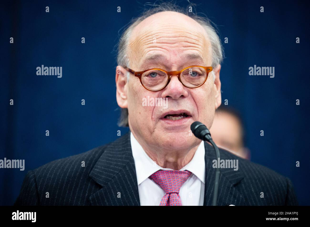 Washington, United States. 09th Dec, 2021. U.S. Representative Steve Cohen (D-TN) speaks at a press conference about the introduction of legislation to stop high airline fees. Credit: SOPA Images Limited/Alamy Live News Stock Photo