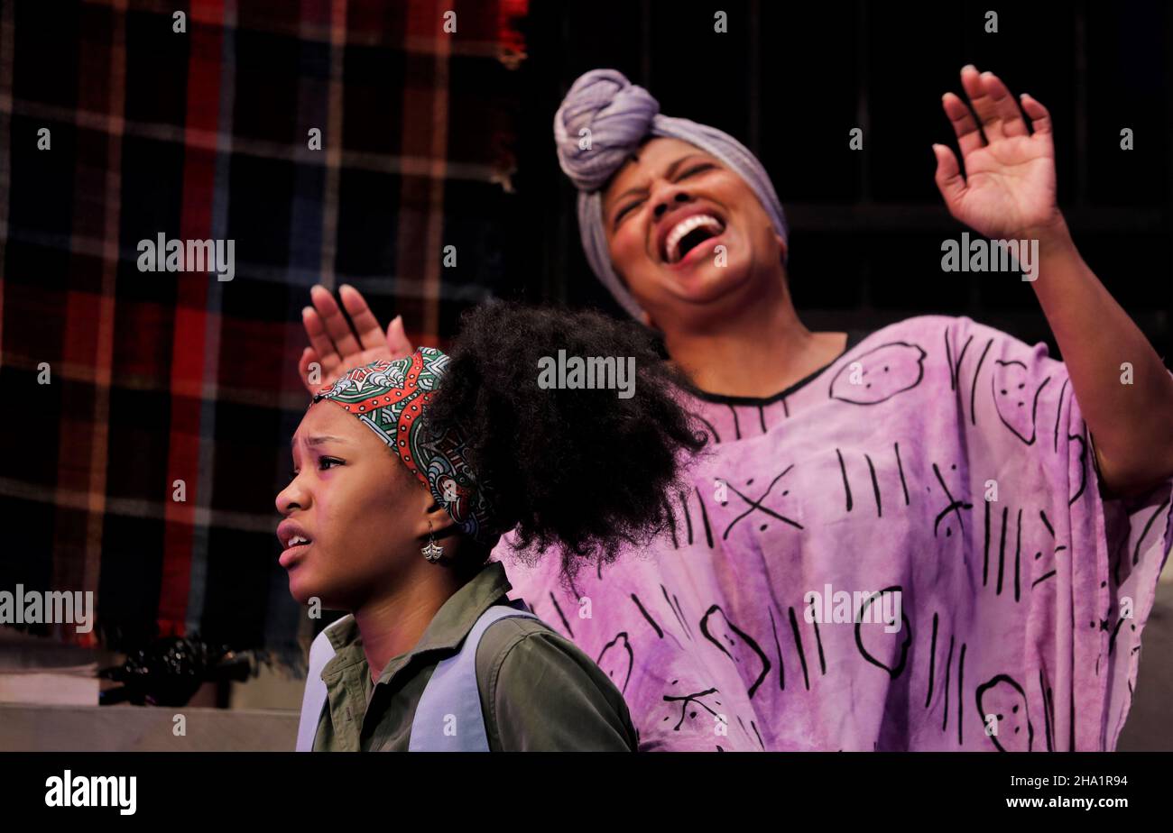 Black Nativity, the African American Christmas musical song play by poet and playwright Langston Hughes directed by Dimonte Henning of Milwaukee. Stock Photo