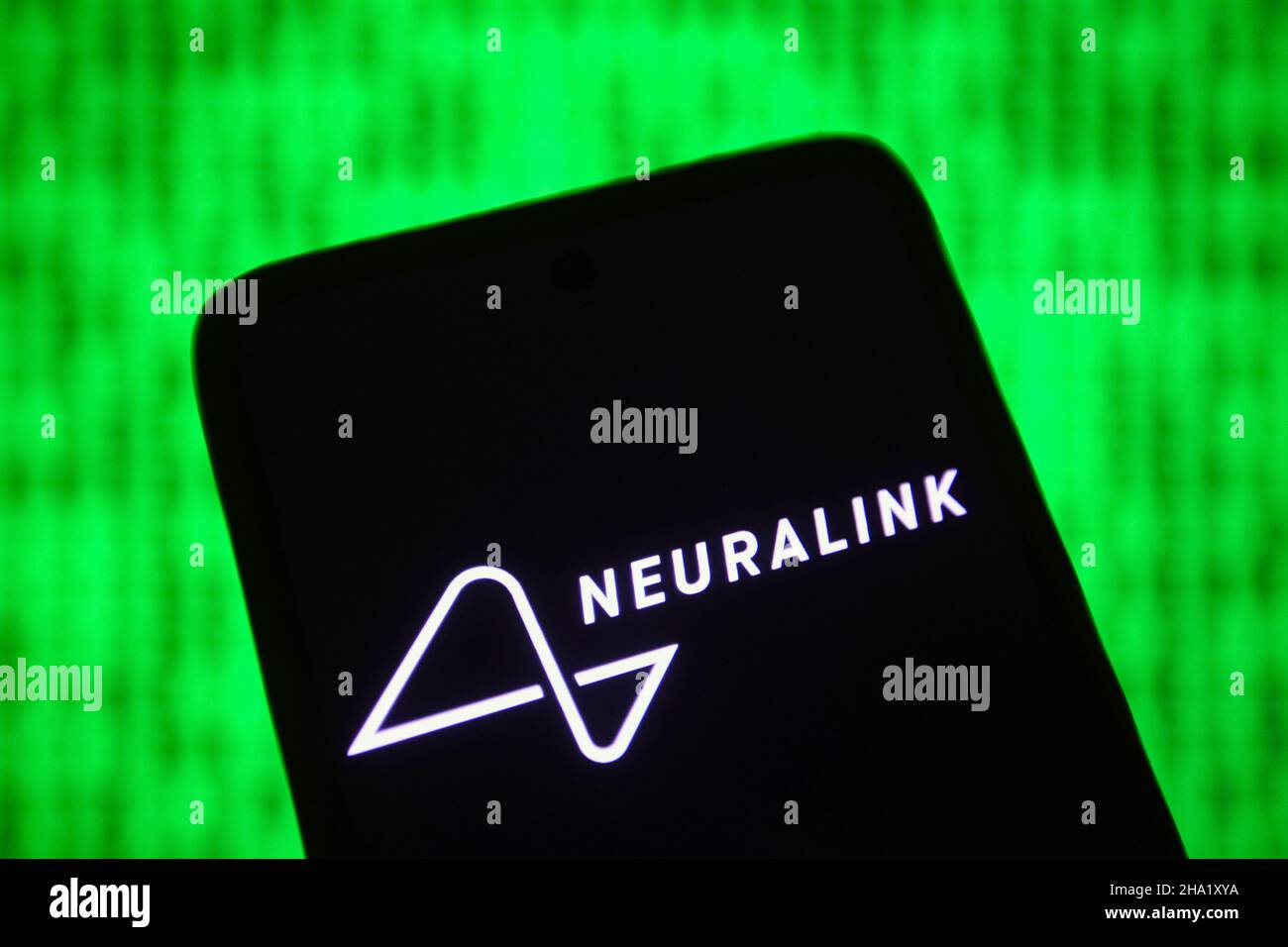 Ukraine. 09th Dec, 2021. In this photo illustration, a Neuralink Corporation logo of a neurotechnology company is seen on a smartphone screen. (Photo by Pavlo Gonchar/SOPA Images/Sipa USA) Credit: Sipa USA/Alamy Live News Stock Photo