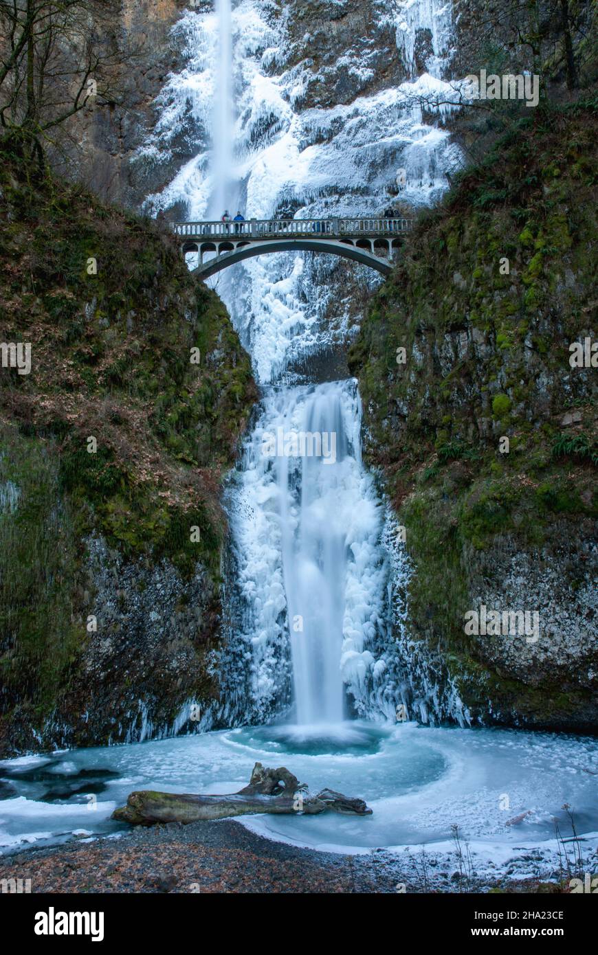 Winter in the Columbia River gorge, Oregon. Stock Photo