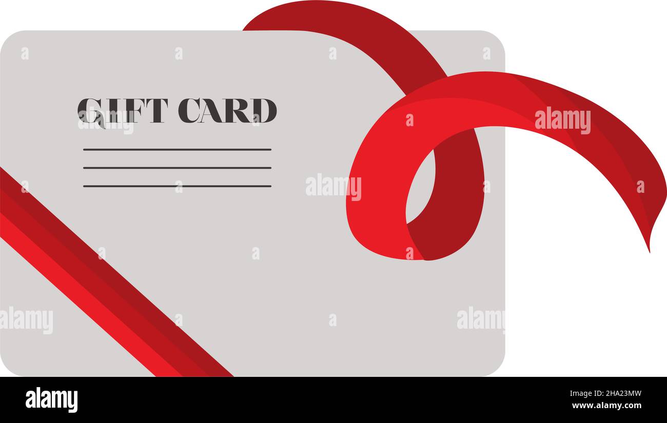 red ribbon in giftcard icon Stock Vector Image & Art - Alamy