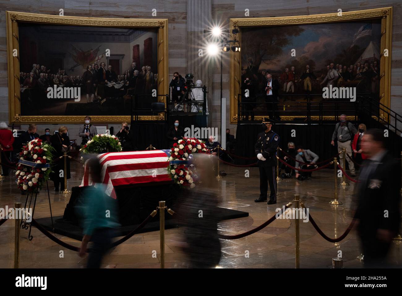 People gather to honor the life of Senator Robert J. Dole (R-KS) as he lies in state at the Rotunda of the U.S. Capitol in Washington, DC, USA on Thursday, December 9, 2021. Photo by Sarahbeth Maney/Pool/ABACAPRESS.COM Stock Photo