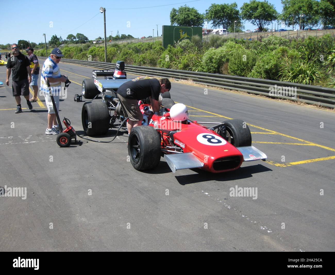 #8 Kerry Anderson's F5000 Lola T140 (according to the programme, 1800cc) in the pit lane, Pukekohe Park raceway, Auckland, 24th January 2009. Stock Photo