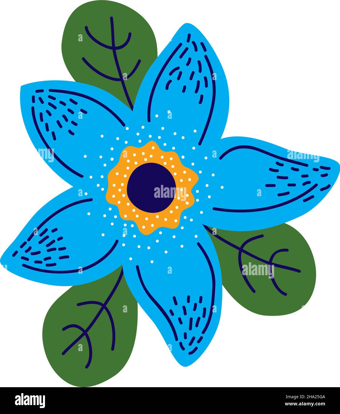 blue flower garden nature icon Stock Vector Image & Art - Alamy