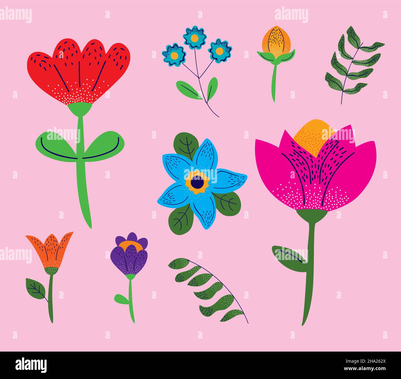 floral garden set nine icons Stock Vector Image & Art - Alamy