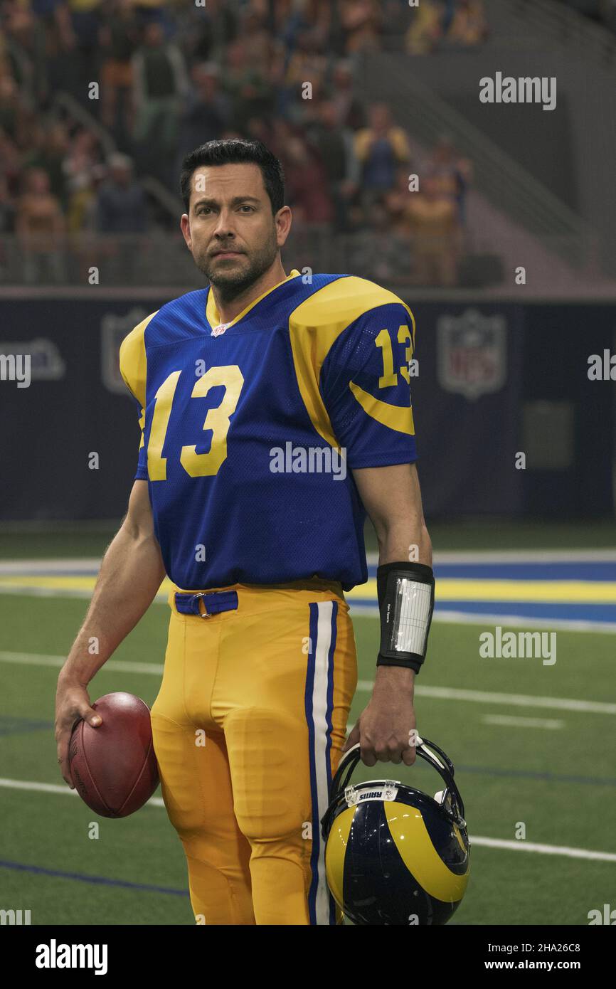 RELEASE DATE: December 25, 2021. TITLE: American Underdog: The Kurt Warner Story. STUDIO: Lionsgate. DIRECTOR: Andrew ErwinJon Erwin. PLOT: The story of NFL MVP and Hall of Fame quarterback, Kurt Warner, who went from stocking shelves at a supermarket to becoming an American Football star. STARRING: ZACHARY LEVI as Kurt Warner. (Credit Image: © /Entertainment Pictures) Stock Photo