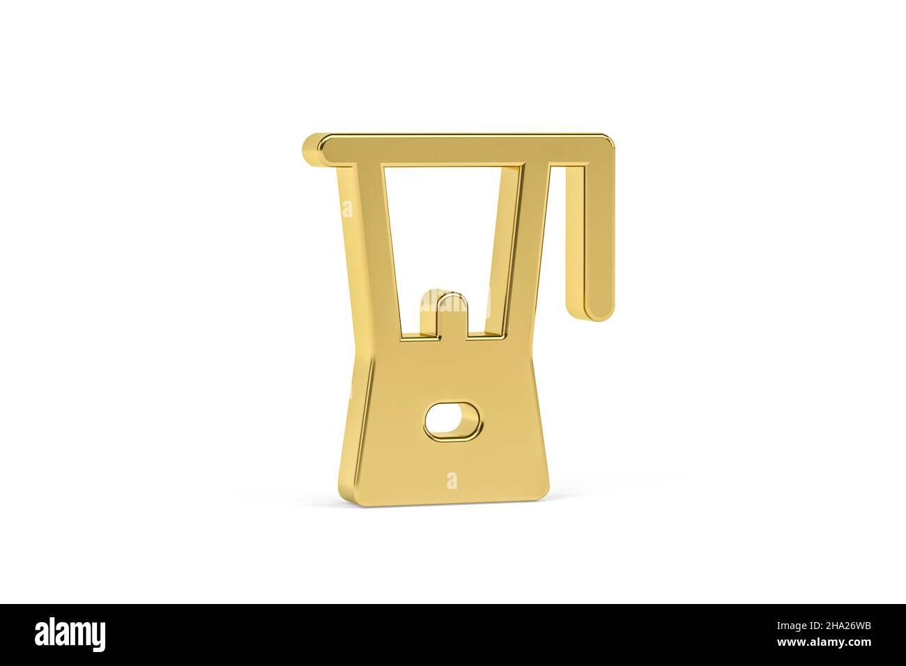 Golden 3d blender icon isolated on white background - 3d render Stock ...