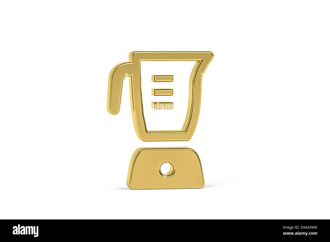 Golden 3d blender icon isolated on white background - 3d render Stock ...