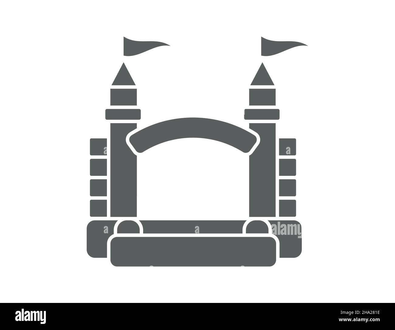 Bouncy inflatable castle. Tower and equipment for child playground ...