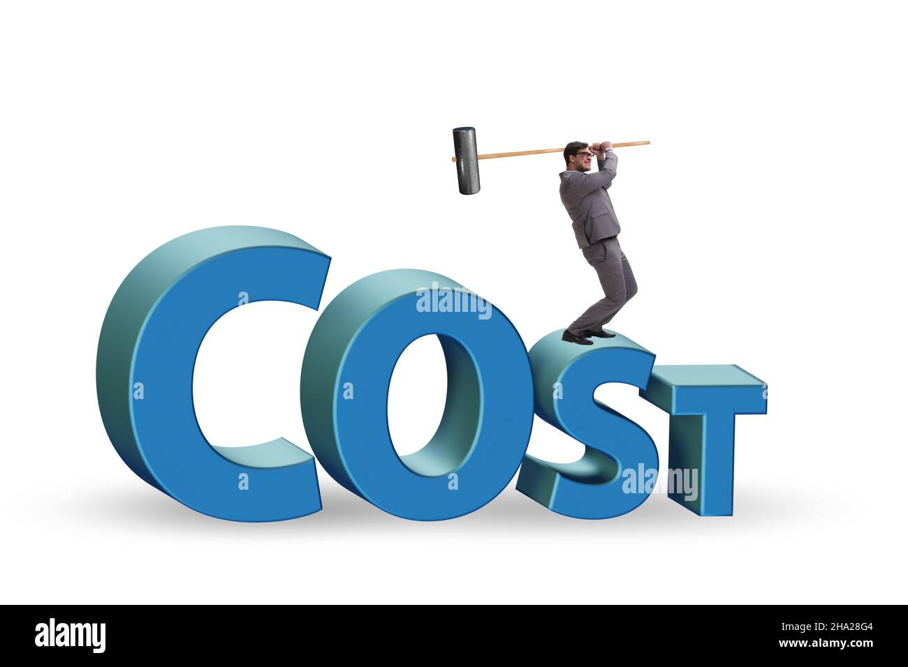 Cost optimisation concept with the falling costs Stock Photo Alamy