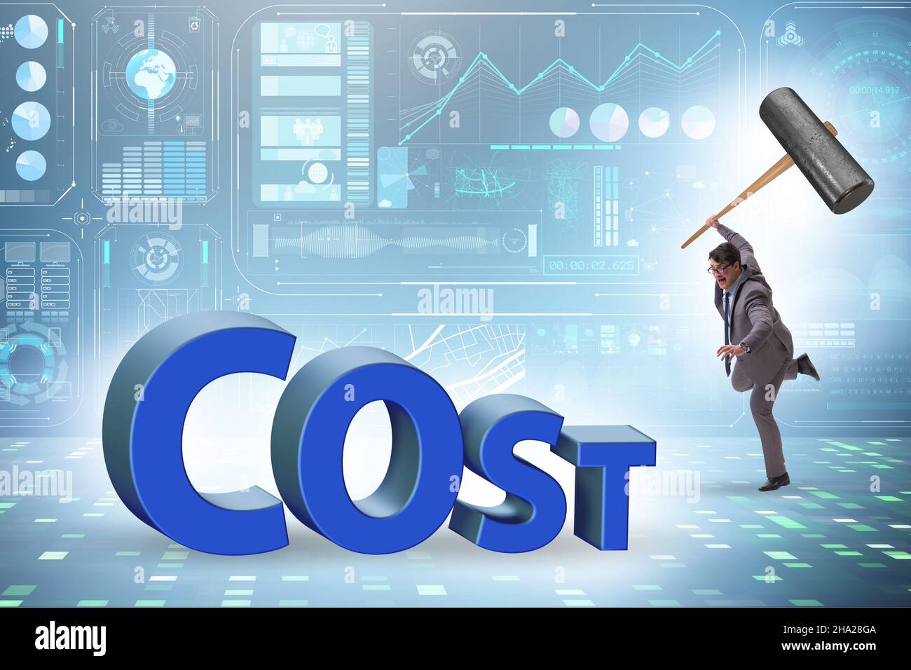 Cost optimisation concept with the falling costs Stock Photo Alamy