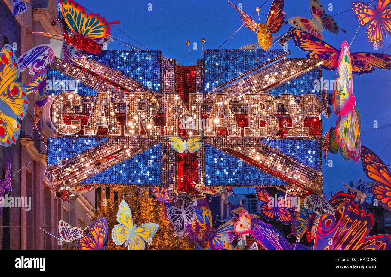 Carnaby Street Christmas lights Soho London UK 2021 Stock Photo Alamy