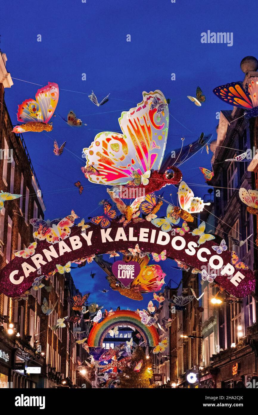 Carnaby Street Christmas lights Soho London UK 2021 Stock Photo Alamy
